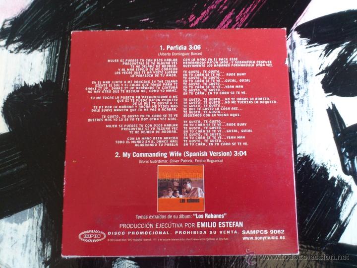 CDs de m&uacute;sica: LOS RABANES - PERFIDIA - CD SINGLE - PROMO - EPIC - 2000 - Foto 2