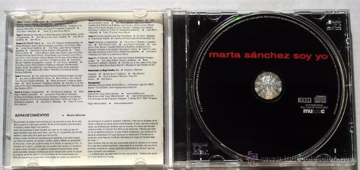CDs de m&uacute;sica: MARTA SANCHEZ - SOY YO (CD) 2002 - Foto 2