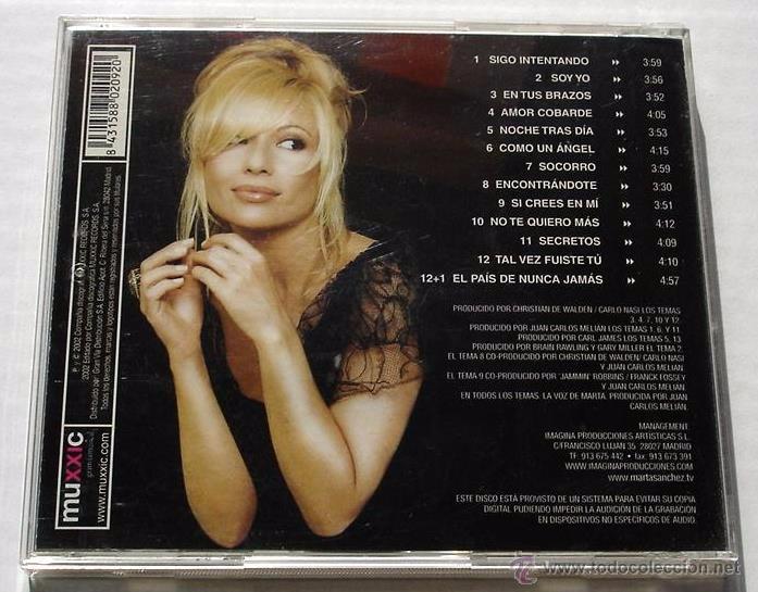 CDs de m&uacute;sica: MARTA SANCHEZ - SOY YO (CD) 2002 - Foto 3