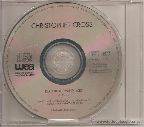 CDs de m&uacute;sica: Christopher Cross - Ride Like The Wind (CD, Single, Promo) - Foto 1