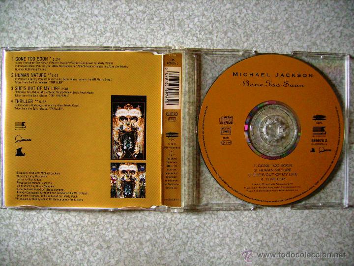 CDs de m&uacute;sica: MICHAEL JACKSON.GONE TOO SOON + 3...CD SINGLE...PEDIDO MINIMO 5&euro; - Foto 2