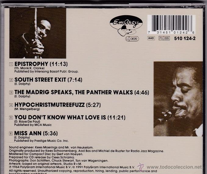 CDs de m&uacute;sica: Eric Dolphy - Last Date - Foto 2