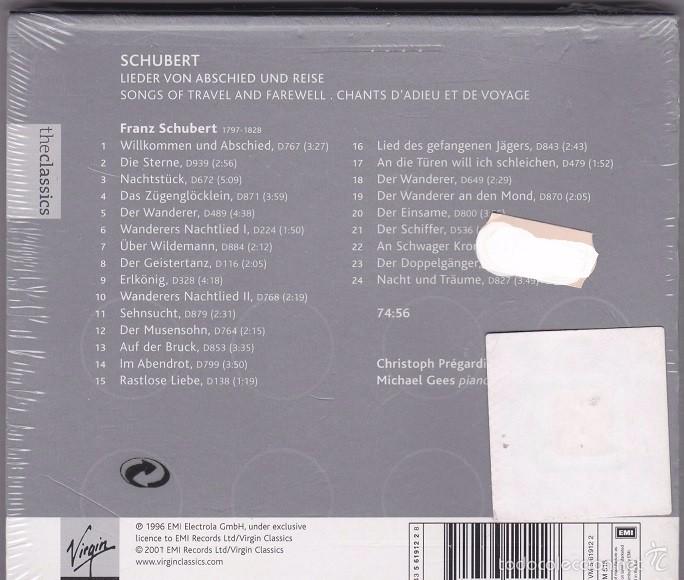 CDs de m&uacute;sica: Schubert - Lieder - Pregardien - Gees - CD Precintado - Foto 2