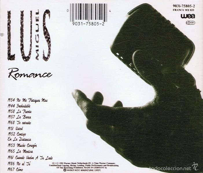 CDs de m&uacute;sica: CD LUIS MIGUEL ROMANCE - Foto 2