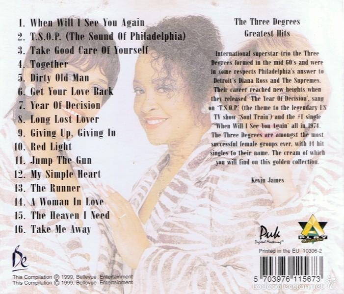 CDs de m&uacute;sica: CD THE THREE DEGREES &uml;GREATEST HITS&uml; - Foto 2