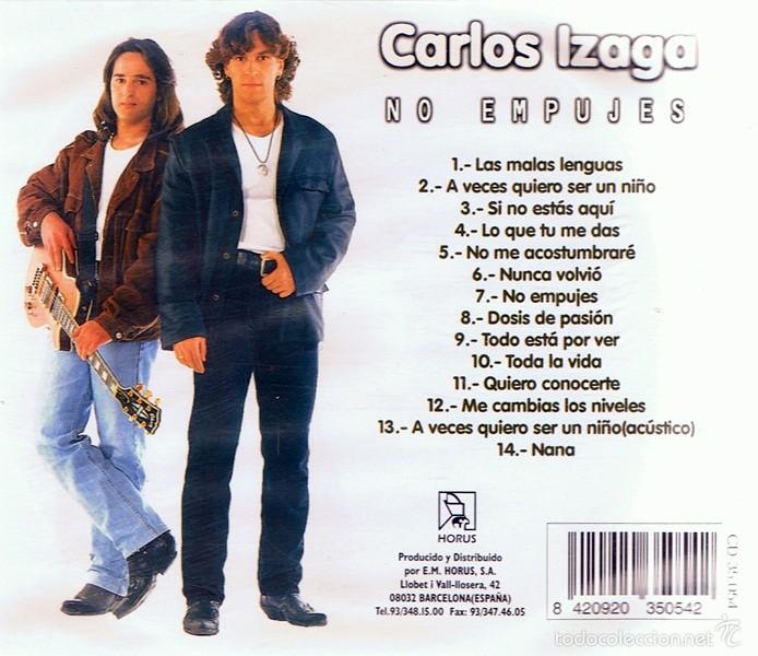 CDs de m&uacute;sica: CD CARLOS IZAGA &uml;NO EMPUJES&uml; - Foto 2