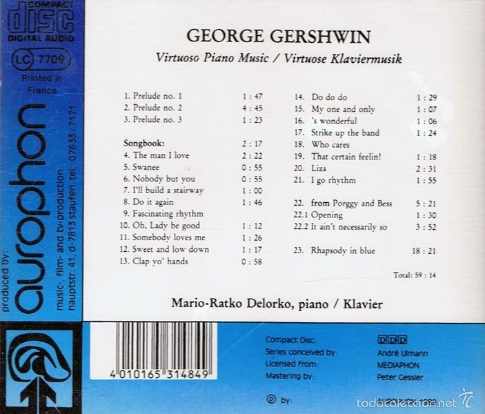 CDs de m&uacute;sica: CD GEORGE GERSHWIN  CLASSICS  (PRECINTADO) - Foto 2