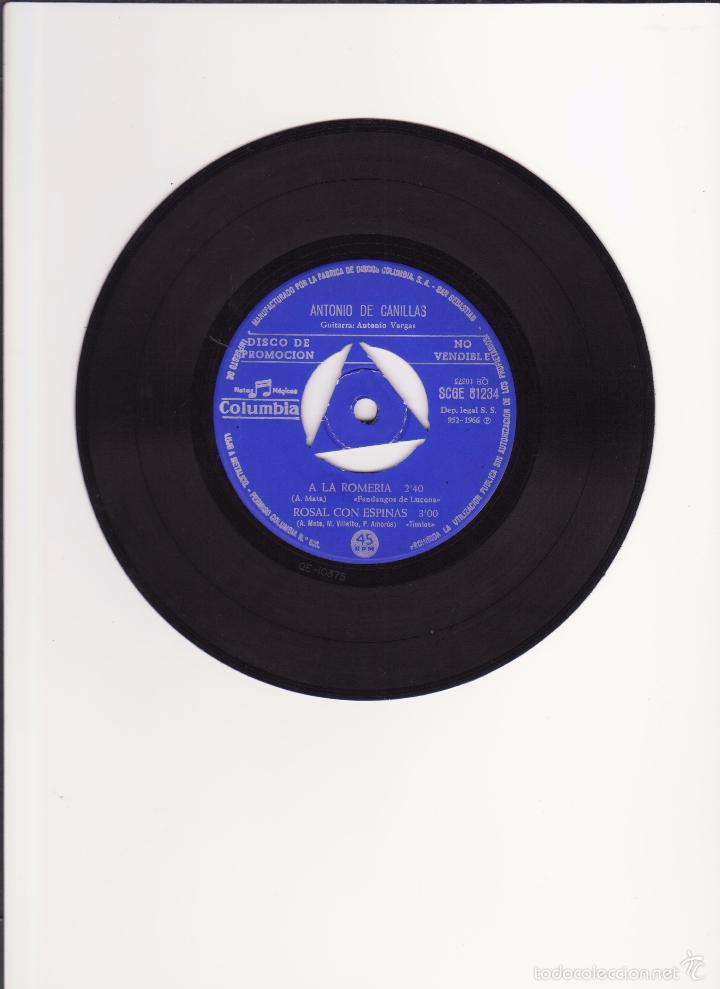 CDs de m&uacute;sica: single de vinilo ANTONIO DE CANILLAS 1966 - Foto 3