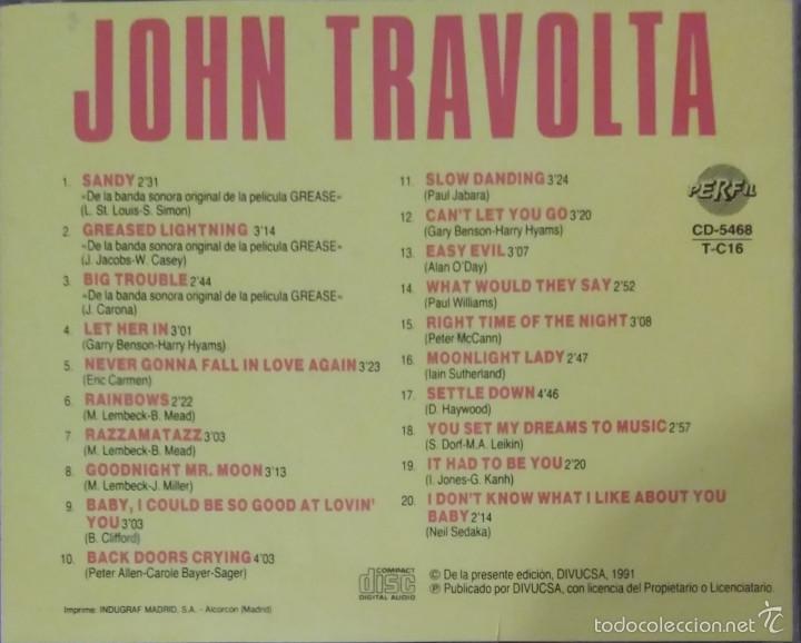 CDs de m&uacute;sica: JOHN TRAVOLTA (TODOS SUS EXITOS) CD 1991 * Raro - Foto 2