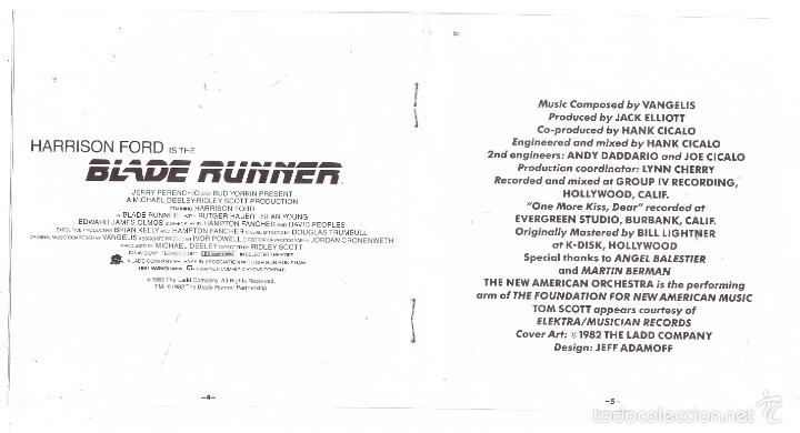 CDs de m&uacute;sica: CD Blade Runner (BSO) - Foto 4