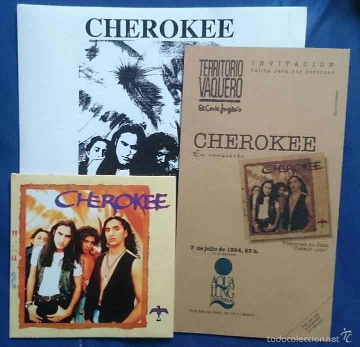 CDs de m&uacute;sica: Cherokee: Cherokee, Cd single SAMP 2186 + Hoja Promo + Invitaci&oacute;n Concierto Presentaci&oacute;n Julio 1994