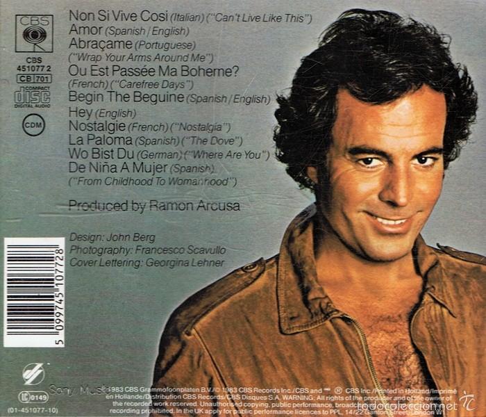 CDs de m&uacute;sica: CD JULIO IGLESIAS &uml;JULIO&uml; - Foto 2