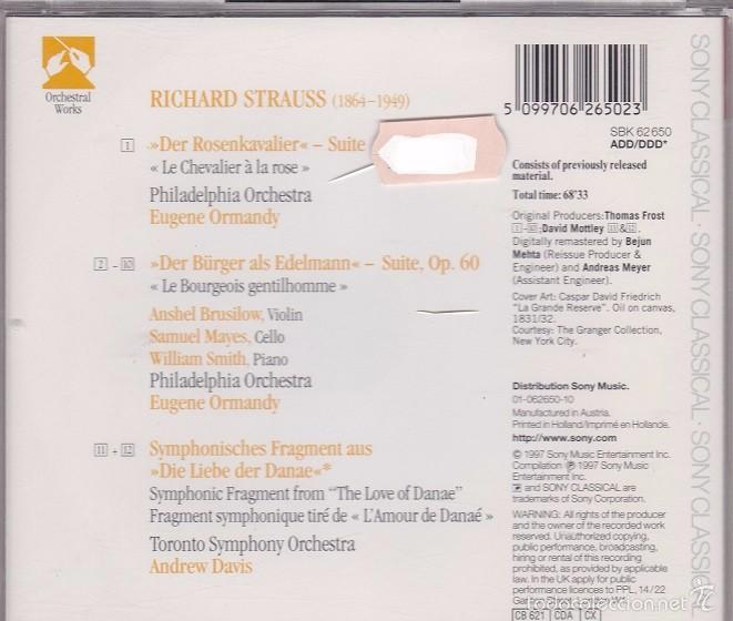 CDs de m&uacute;sica: Richard Strauss - Der Rosenkabalier - Ormandy / Davis - Foto 2