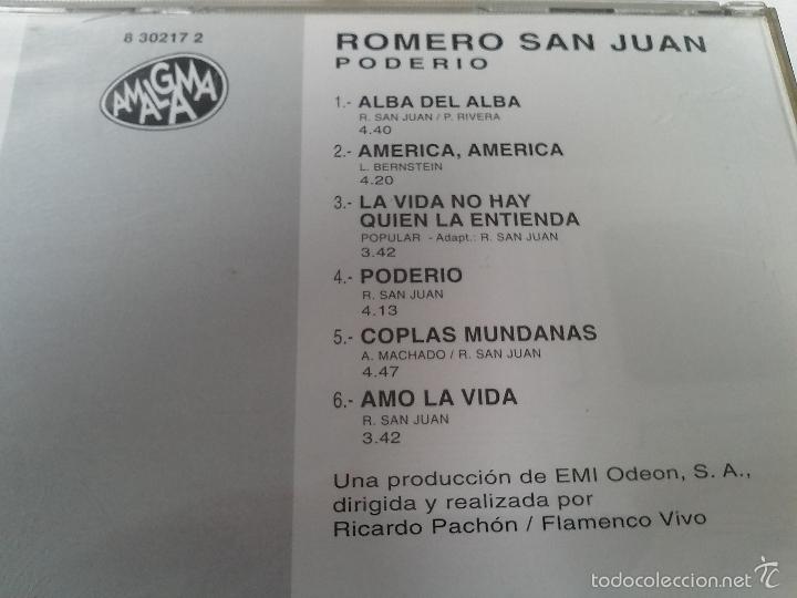 CDs de m&uacute;sica: Romero San Juan cd Poder&iacute;o 1994 - Foto 2