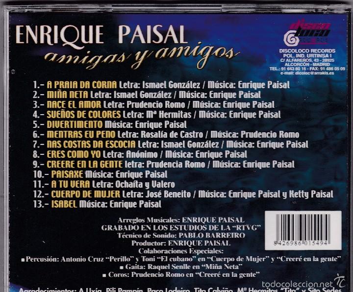 CDs de m&uacute;sica: Enrique Paisal - Amigos y Amigas - CD del componente de Los Tamara - Foto 2