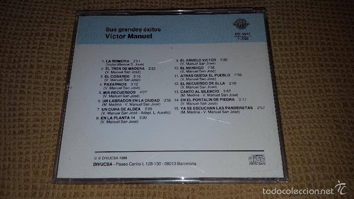 CDs de m&uacute;sica: VICTOR MANUEL GRANDES EXITOS 15 TEMAS - Foto 2
