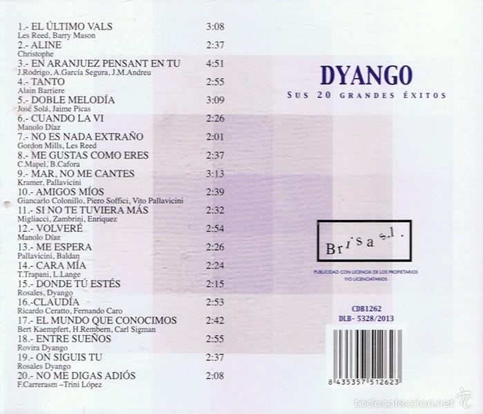 CDs de m&uacute;sica: CD DYANGO SUS 20 GRANDES &Eacute;XITOS - Foto 2