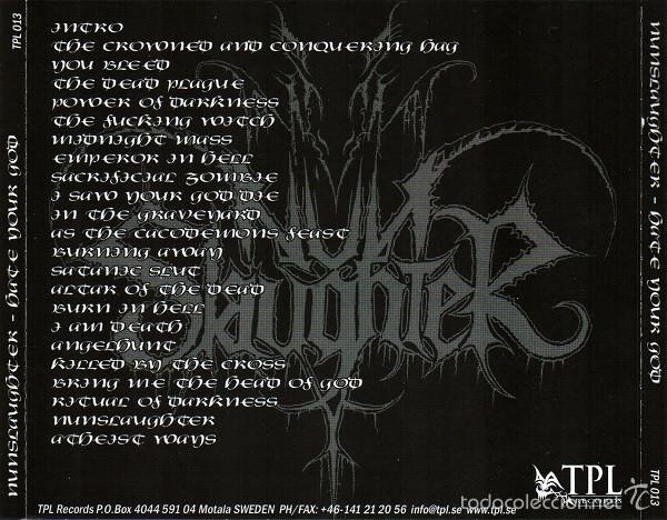 CDs de m&uacute;sica: NunSlaughter -Hate Your God -DEATH METAL - Foto 2