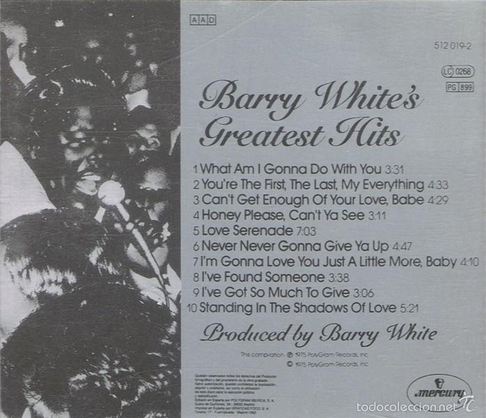 CDs de m&uacute;sica: CD BARRY WHITE&acute;S &uml;GREATEST HITS&uml; - Foto 2