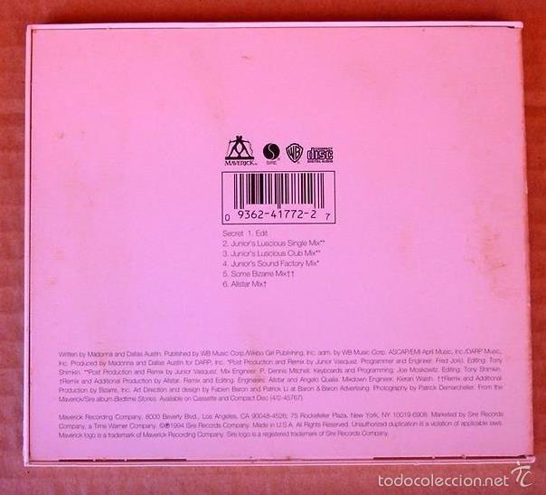 CDs de m&uacute;sica: MADONNA - SECRET (CD 1994) - Foto 3