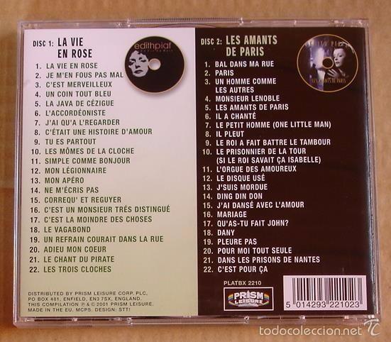 CDs de m&uacute;sica: EDITH PIAF - 44 ORIGINAL RECORDINGS (2 CD 2001) - Foto 4