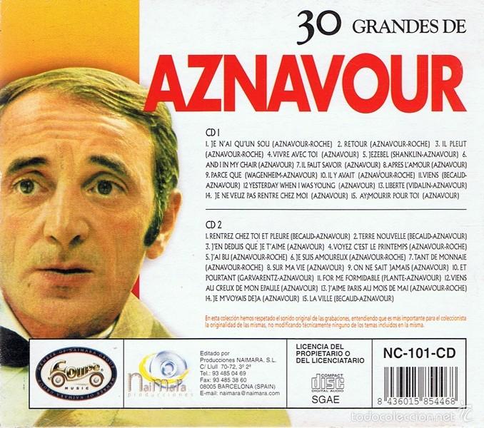 CDs de m&uacute;sica: CD 30 GRANDES DE AZNAVOUR - Foto 4