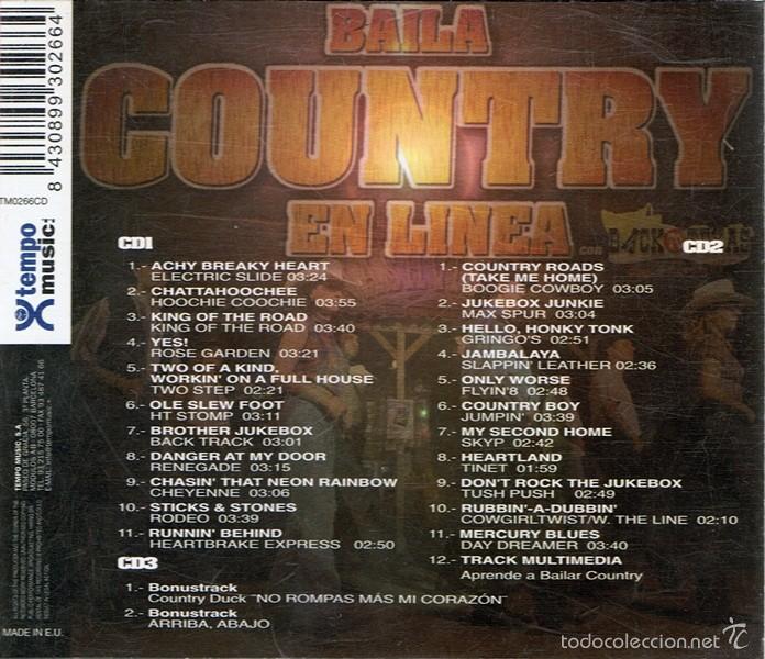 CDs de m&uacute;sica: CD BAILA COUNTRY EN L&Iacute;NEA (3 CDS) - Foto 2