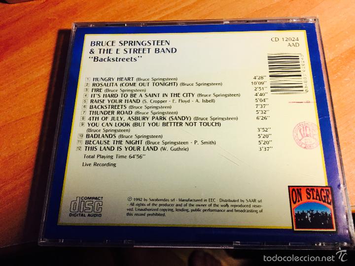CDs de m&uacute;sica: BRUCE SPRINGSTEEN ( BACKSTREETS. ON STAGE) . CD 12 TRACKS (CDI2) - Foto 2