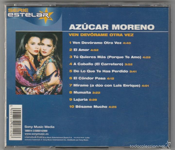CDs de m&uacute;sica: AZUCAR MORENO - VEN DEVORAME OTRA VEZ (CD SONY 2000) - Foto 2