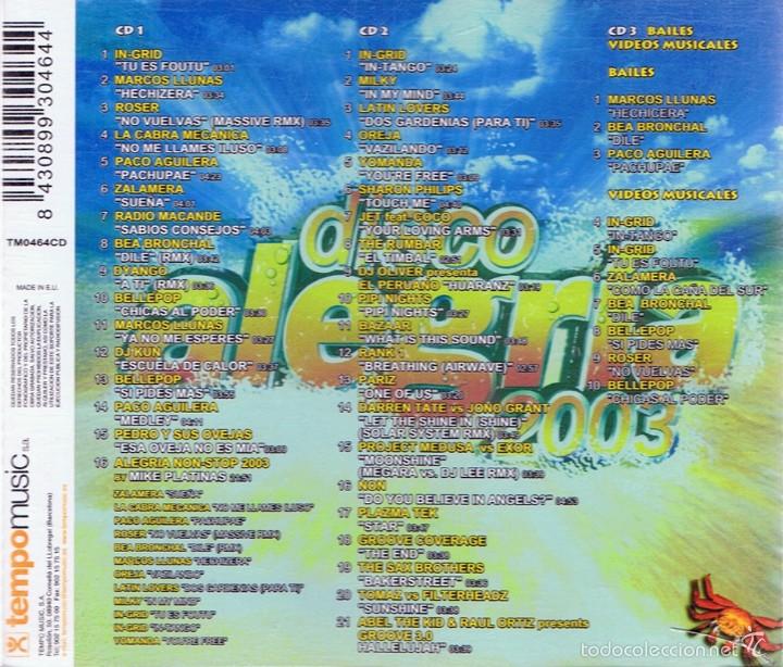 CDs de m&uacute;sica: CD DISCO ALEGR&Iacute;A 2003 ( 2 CD + 1 DVD) - Foto 2