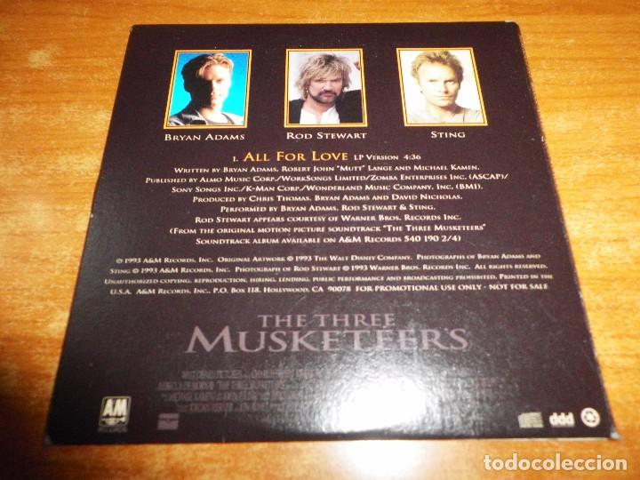 CDs de Música: THE THREE MUSKETEERS All for love BRYAN ADAMS ROD STEWART STING BANDA SONORA CD SINGLE PROMO USA - Foto 3 - 62463040