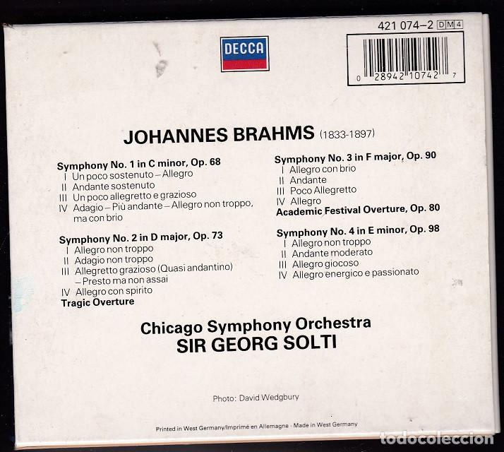CDs de m&uacute;sica: Brahms - Symphonies 1-4 - Solti - 4 CDs - Foto 2