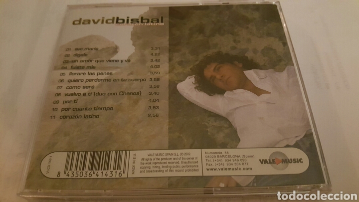 CDs de m&uacute;sica: CD DAVID BISBAL.CORAZON LATINO - Foto 2
