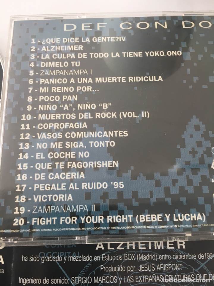 CDs de m&uacute;sica: Del con dos. Alzheimer. - Foto 3