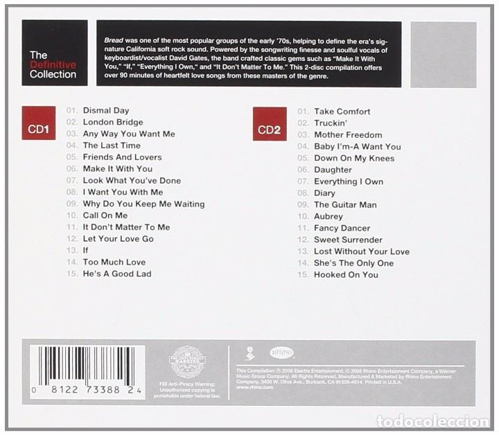 CDs de m&uacute;sica: Bread - The Definitive Collection - 2xCD - Foto 2
