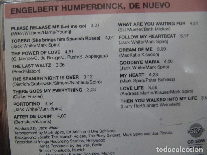 CDs de m&uacute;sica: engelbert humperdinck de nuevo-dificil en cd - Foto 2