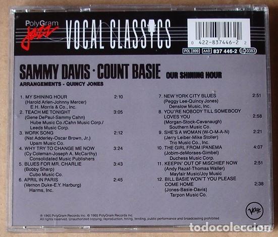 CDs de m&uacute;sica: SAMMY DAVIS - COUNT BASIE - OUR SHINING HOUR (CD) - Foto 3