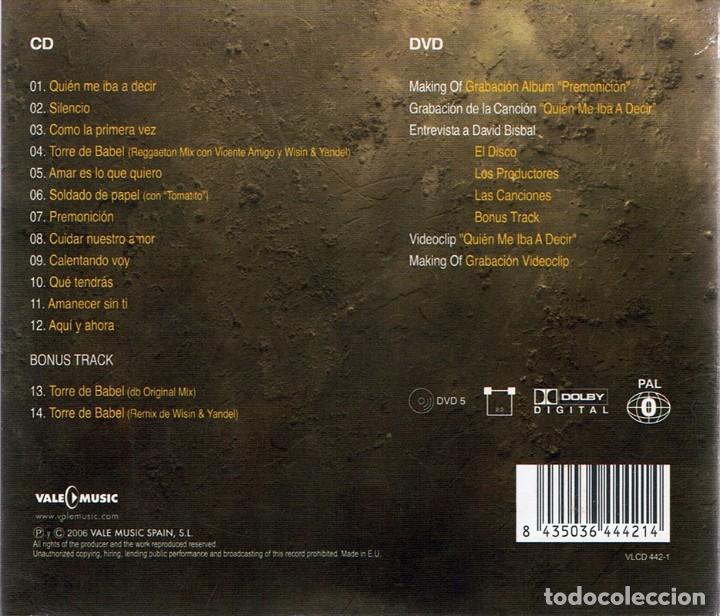 CDs de m&uacute;sica: DAVID BISBAL CD + DVD PREMONICI&Oacute;N - Foto 3