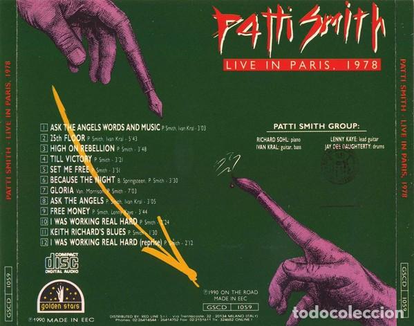 CDs de m&uacute;sica: PATTI SMITH LIVE IN PARIS 1978 CD - Foto 2