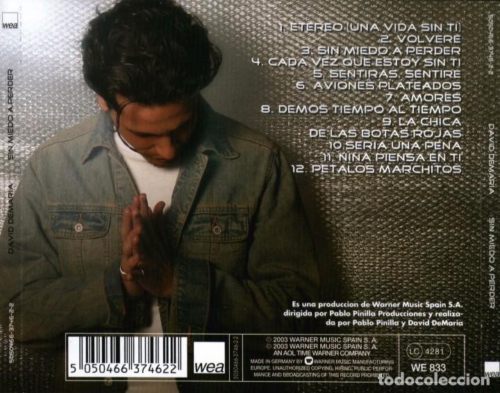 CDs de m&uacute;sica: David DeMaria - Sin Miedo a Perder - CD - Foto 2