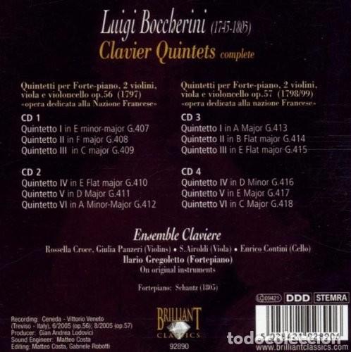 CDs de m&uacute;sica: Boccherini - Quintettes Avec Clavier (Int&eacute;grale) - 4 CDS Box Set - Foto 2