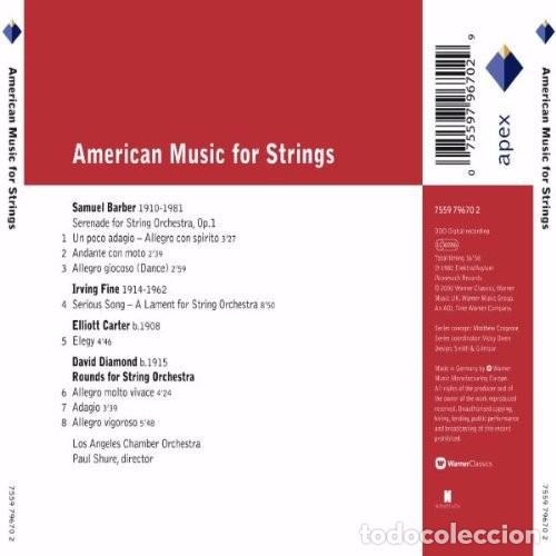 CDs de m&uacute;sica: American Music For Strings - Barber / Fine / Carter / Diamond - Gerard Schwarz - Foto 2