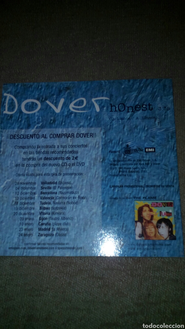 CDs de m&uacute;sica: Dover honest cdsingle promo - Foto 2