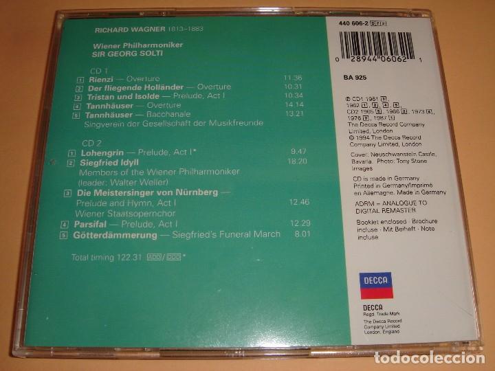 CDs de Música: RICHARD WAGNER / OBRAS ORQUESTALES / WIENER PHILHARMONIKER / SIR GEORG SOLTI / DOUBLE DECCA / 2 CD - Foto 2 - 80505505