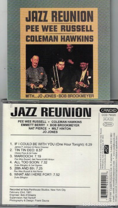 年末のプロモーション大特価！ Pee Wee Russell Coleman Hawkins Jazz Reunion CD  trofej-dinamo.hr
