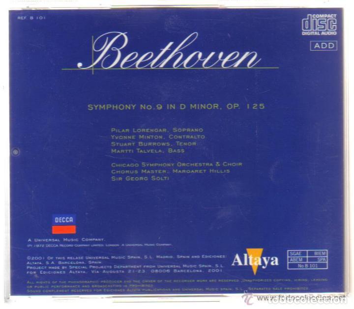 CDs de m&uacute;sica: CD - BEETHOVEN - SINFONIA N&ordm; 9 - Foto 2