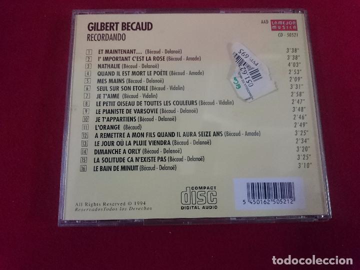 CDs de m&uacute;sica: Gilbert Becaud - Recordando - Foto 2