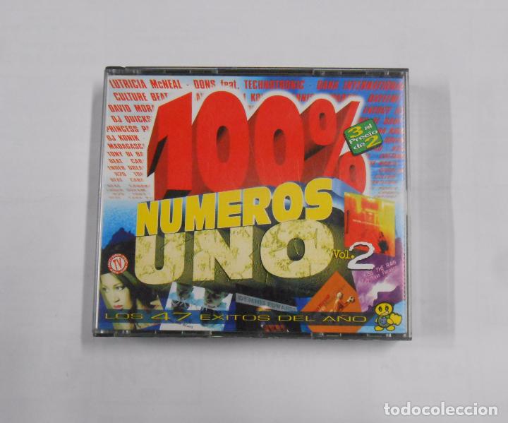 CDs de m&uacute;sica: 100% NUMEROS UNO. VOL. 2. LOS 47 EXITOS DEL A&Ntilde;O. TRIPLE CD. TDKCD4 - Foto 1
