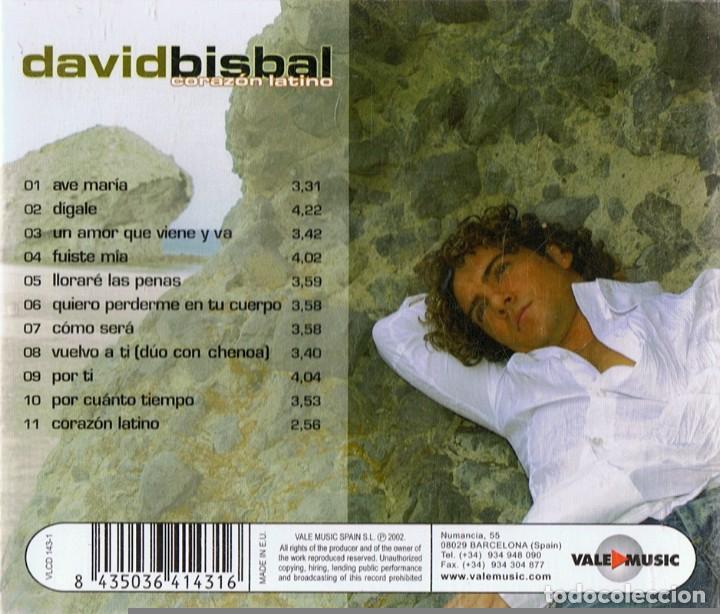CDs de m&uacute;sica: CD DAVID BISBAL &uml;CORAZ&Oacute;N LATINO&uml; AUTOGRAFIADO - Foto 2
