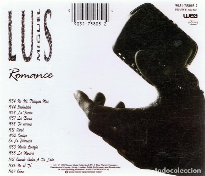 CDs de m&uacute;sica: CD LUIS MIGUEL &uml;ROMANCE&uml; - Foto 2